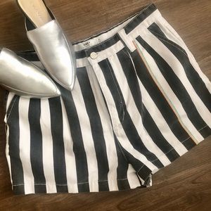 Striped Denim Shorts | Size 30 | Pride Collection